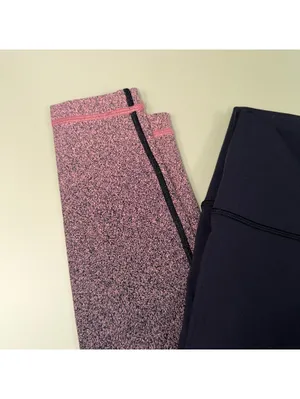 Lululemon Women’s Size 6 Leggings Black Pink Ombre Speckled thumbnail 4
