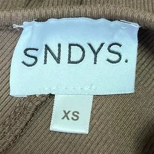 SNDYS Layana Brown One Shoulder Ribbed Cutout Sleeveless Romper Shorts Size XS thumbnail 5