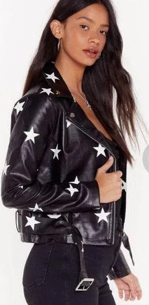 Nasty Gal Star leather jacket thumbnail 2