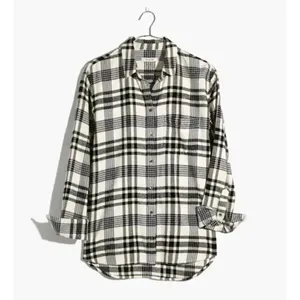 Madewell‎ Flannel Oversized Ex-Boyfriend Shirt Romana Plaid Small Button Down thumbnail 11