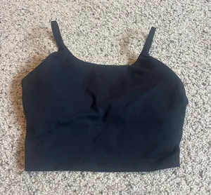 Amazon padded black cropped tank top thumbnail 1