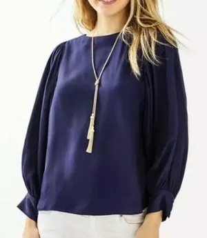 Lilly Pulitzer The Maisel Blue Top‎ Size S thumbnail 1