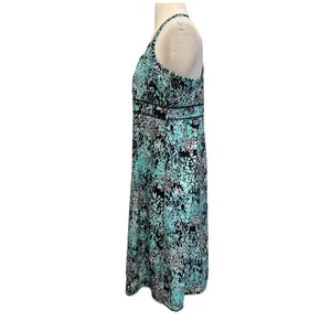 Marmot Active Dress L Built in Bra Athletic Green Back Tank Abstract Artsy thumbnail 3