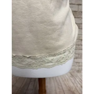 Vtg 90s Y2K Lace Trim Cami Sz‎ L Babydoll Tank Top Ivory Sequins Fairy Coquette thumbnail 3