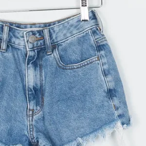 Pacsun Womens High Rise Festival Denim Shorts Size 23 Raw Hem‎ Blue Casual thumbnail 2