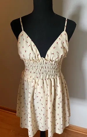 PRINCESS POLLY‎ ROZA MINI DRESS BEIGE Size 2 thumbnail 1