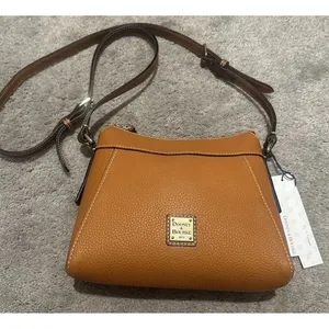 Dooney & Bourke Small Cassidy Crossbody Pebbled Leather Brown Chic Minimalist thumbnail 1