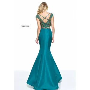 Sherri Hill 51167 Aqua Beaded Two Piece Gown Size 2 Mermaid‎ Formal Dress NWT thumbnail 3