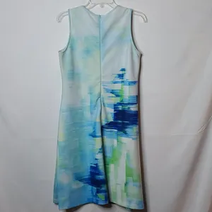 Julia Jordan sleeveless blue abstract mesh shift dress sz 6 thumbnail 8