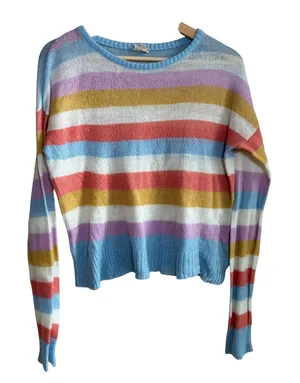 Anthropologie hem & thread colorful striped sweater women's size small pullover thumbnail 1