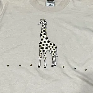 Vintage Cream Single Stitch Giraffe Shirt Women’s Medium thumbnail 3