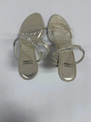 Stuart Weitzman Metallic Gold Leather‎ Strappy Sandals - Size 8. thumbnail 8