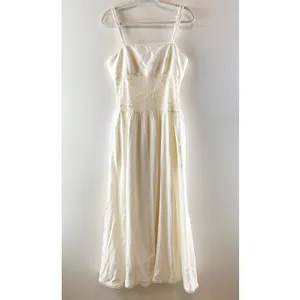 Steve Madden Enza Sleeveless Lace Trim Drop Waist Midi Dress Antique Cream 6 thumbnail 6