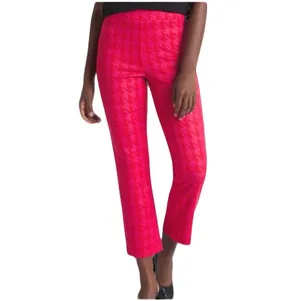 Hot Pink Houndstooth Cropped Pants thumbnail 3