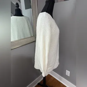American Eagle Jegging Sweater Ivory Sparkle Knit Scoop Neck Large. thumbnail 5