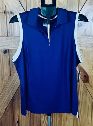 Tek Gear Women's XL Navy Sleeveless 1/4 Zip Athletic Top NWT thumbnail 1