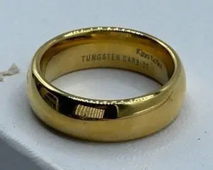 Tungsten gold plated ring size 6:50 Gold thumbnail 1