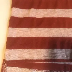 O'Neill Polo Shirt Striped Terracotta Cropped Short Sleeve S Boho‎ Skater Surf thumbnail 4