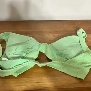 Women’s Aerie Ribbed Light Mint Green Bikini Top Summer Beach Resortwear Size XL thumbnail 5