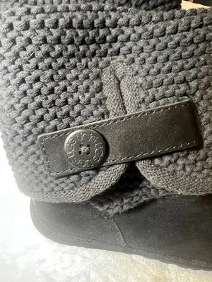 UGG Australia Women's Shaina Black Knit Cuff Ankle Boot thumbnail 3