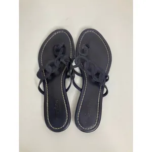 Boden‎ Womens Navy Blue Leather Interlocking Circle Thong Flat Sandals Size 41 thumbnail 6