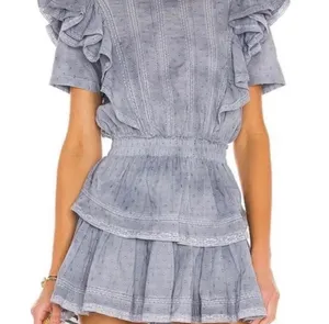 LoveShackFancy Blue Ruffle Mini Dress thumbnail 2