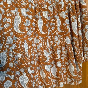 Melloday Large Pumpkin Orange Paisley Tiered Babydoll Mini Dress Dillards thumbnail 7