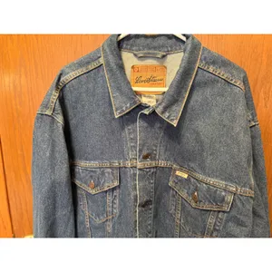 Levi Strauss‎ Signature Mens Denim Jacket Trucker Style Blue Cotton Size 2XL thumbnail 3