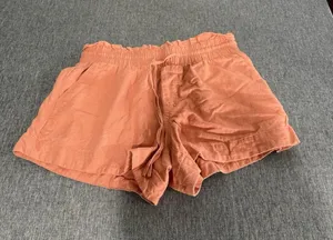 women's A New Day Orange linen blend shorts size small 3" inseam elastic waist thumbnail 1