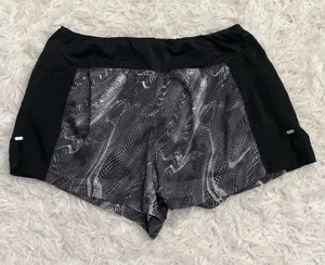Nike Eclipse‎ Dri Fit Running Shorts Printed Black Grey Size Small thumbnail 1