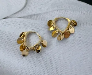 Metal Sequin Gold Hoop Earrings for Women thumbnail 1