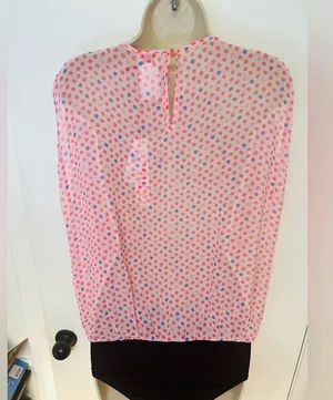 Fiorucci Polka Dot Light Pink Body Suit NWT Italian Size 40 Oversized Size 4 thumbnail 7