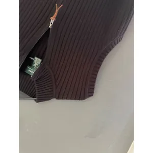 Lauren Ralph Lauren Black Ribbed Cotton Full Zip Mock Neck Sweater Vest XL thumbnail 3