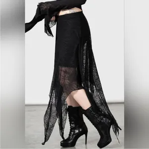 Killstar Caroline Black Lace Handkerchief Hem Skirt XS thumbnail 4