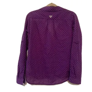 Columbia Womens Size Medium Purple Gold LSU Tigers Embroidered Button Up Blouse thumbnail 3
