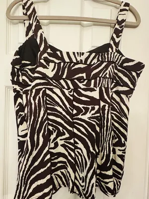 Sandra Darren Brown & White Zebra Print top thumbnail 3