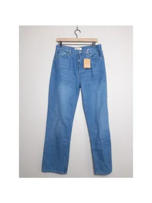 NWT Reformation Cynthia High Rise Straight Leg Jean 30 Mykonos Relaxed Blue thumbnail 5