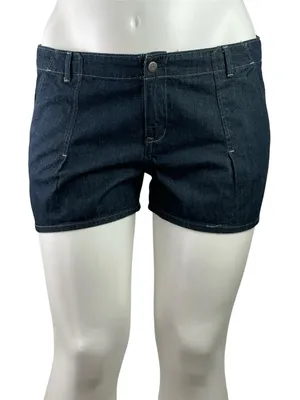 Old Navy Womens Blue Mid Rise Slim Fit Straight Leg Mini Denim Jeans Shorts 16 thumbnail 1