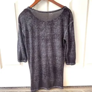 Free People grey burn out high low shirt thumbnail 12
