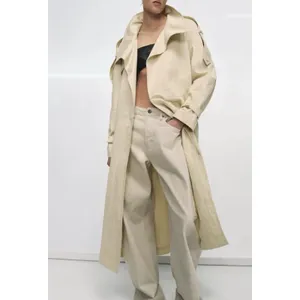 Zara ZW Collection High Neck Butter Trench Coat Luxury City Fall Runway thumbnail 12