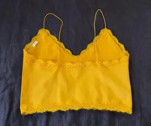 yellow lace tank top thumbnail 2