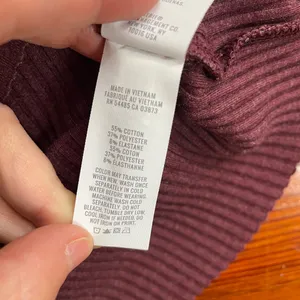 Aerie Fireside Long Sleeve Henley T-Shirt Ribbed Top in Maroon Sz XL 💕🎀 thumbnail 10