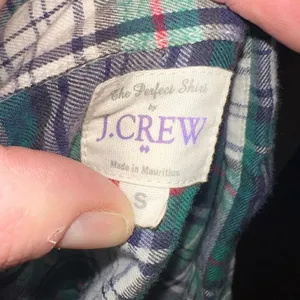 J Crew green & blue plaid lumberjack button down Perfect shirt thumbnail 3