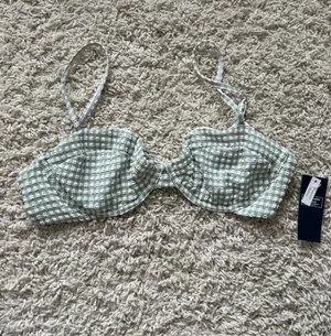 Abercrombie & fitch Checkered seersucker green bikini bra top thumbnail 2