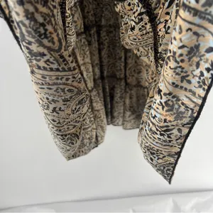 OPT Boho‎ Paisley Print Long Sleeve Tiered Midi Dress Peasant Prairie Ruffle M thumbnail 7