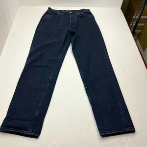 Aritzia Denim Forum The BF High Rise Loose 28L SZ 26 Black Denim Jean Button Fly thumbnail 1