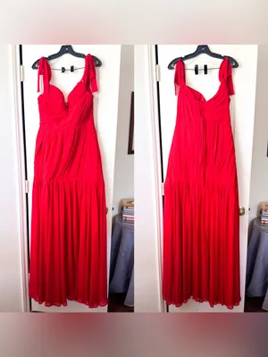 Matters Store Naia Ruched Corset Maxi Dress Red Large NWT thumbnail 2