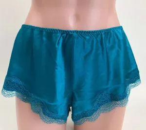 Victoria's Secret Women's Green Satin Sleep Shorts/Boxers with Lace - Size S NWT thumbnail 1