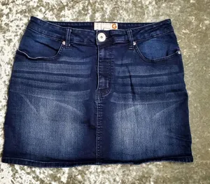 G by Guess Blue Distressed Denim Mini‎ Skirt Size: L thumbnail 1