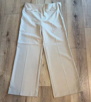 Loft Cream Wide-Leg Tailored Pants thumbnail 1